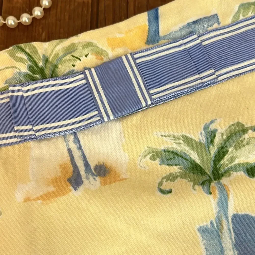 Women’s preppy mini skirt palm trees Molly B yellow size 8 made in USA - Picture 5 of 7